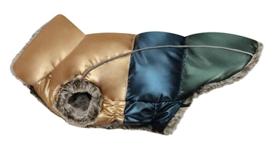 Hondenjas rhapsody metallic gevoerd goud blauw groen