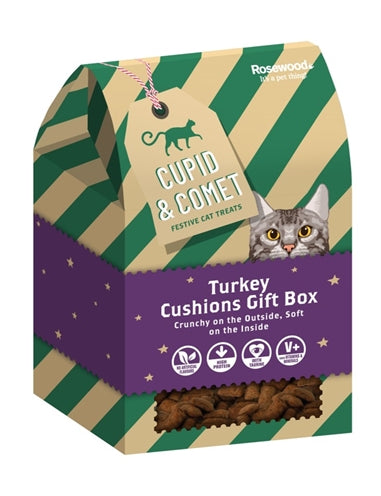 Cupid comet Xmas turkey cushion gift box