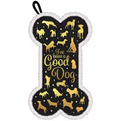 Plenty gifts Kerstsok bot i've been a good dog zwart