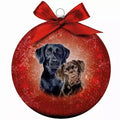 Plenty gifts Kerstbal frosted labradors rood