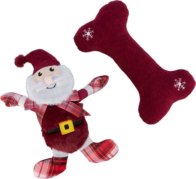 Trixie Xmas giftset bot met kerstman pluche stof