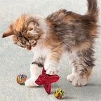 kong cat active jacks stuiterbal multipack met catnip rood