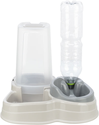 trixie voerdispenser en waterdispenser kunststof grijs taupe
