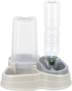 trixie voerdispenser en waterdispenser kunststof grijs taupe