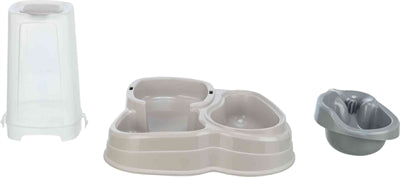 trixie voerdispenser en waterdispenser kunststof grijs taupe