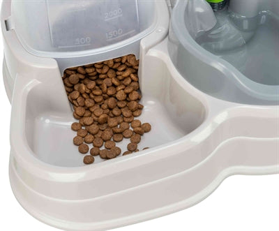 trixie voerdispenser en waterdispenser kunststof grijs taupe