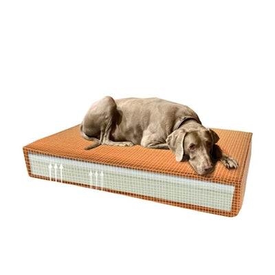 Madison Friends orthopedisch memory velvet hondenkussen oranje