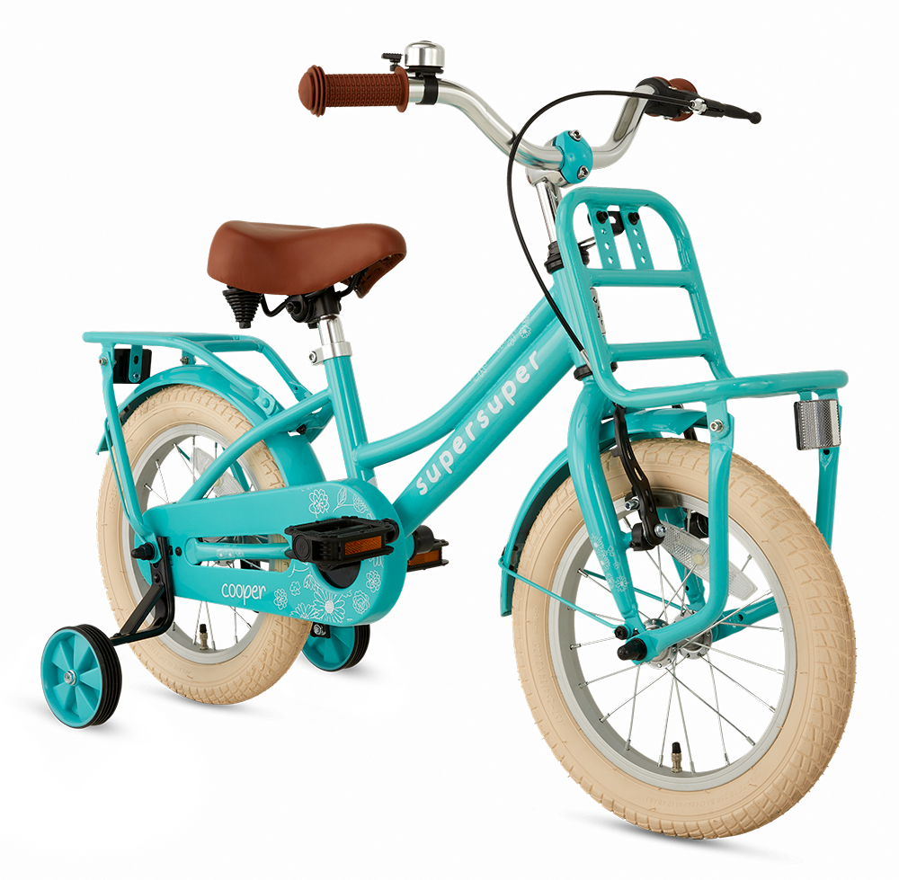 Supersuper Meisjesfiets cooper 14 turquoise
