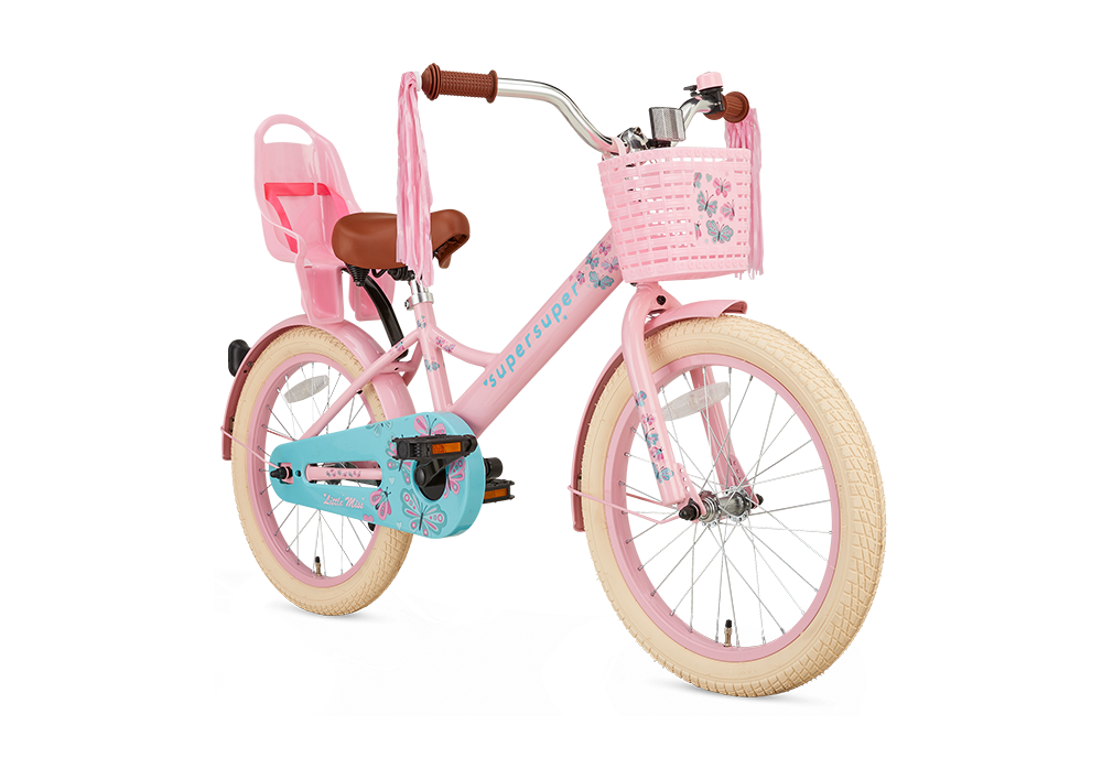Supersuper Meisjesfiets little miss 18 staal roze