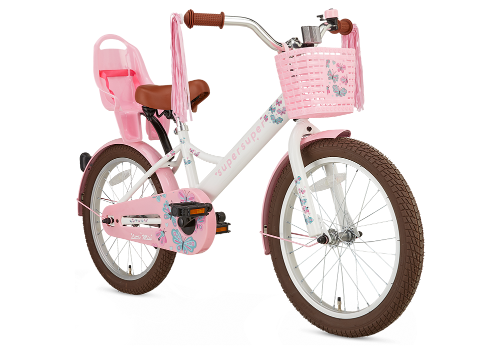 Supersuper Meisjesfiets little miss 18 staal wit