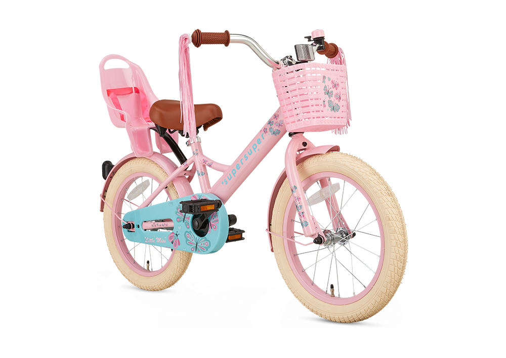 Supersuper Meisjesfiets little miss 16 staal roze
