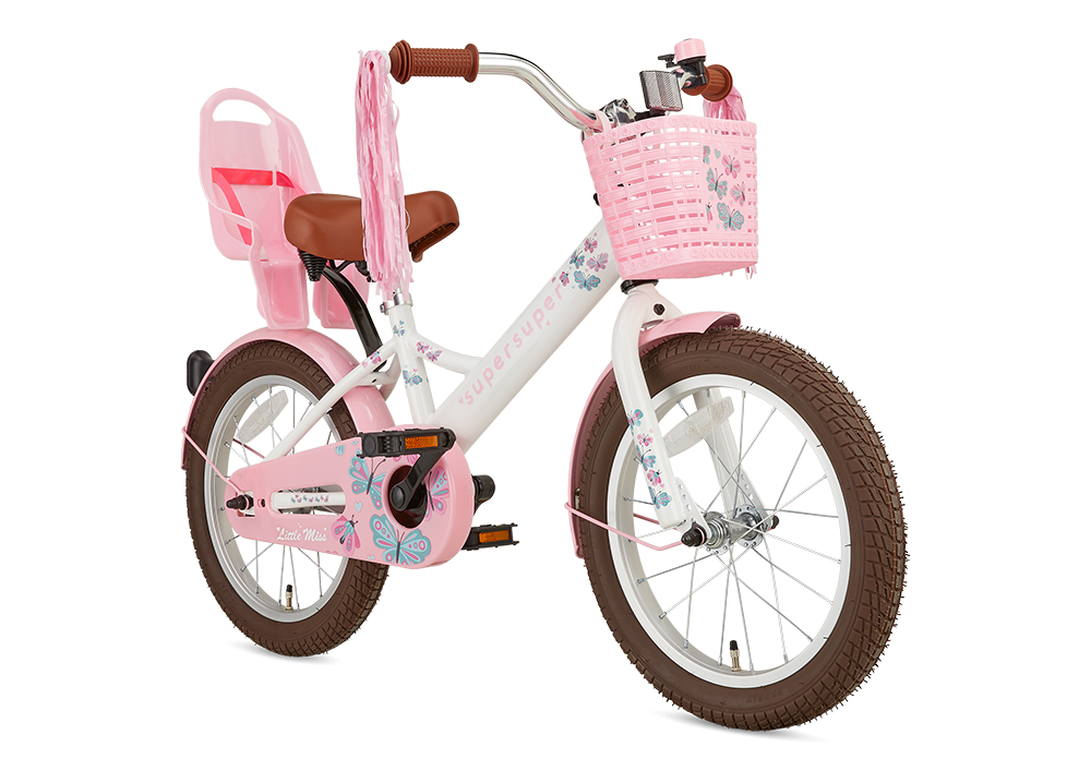 Supersuper Meisjesfiets little miss 16 staal wit