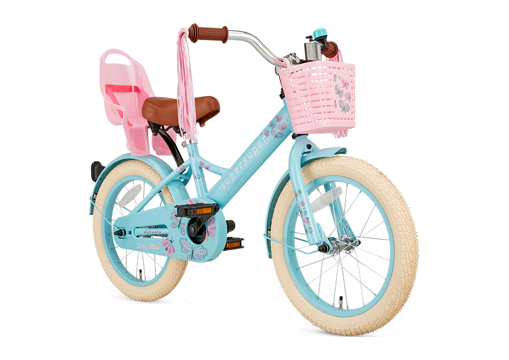 Supersuper Meisjesfiets little miss 16 staal turquoise