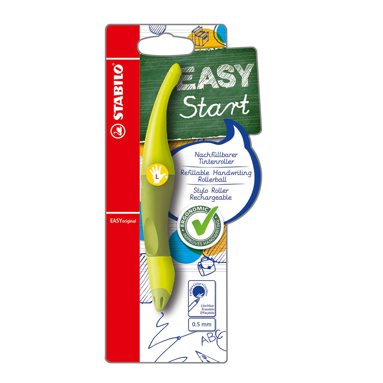 Stabilo easyoriginal - ergonomische rollerball - linkshandig - lime