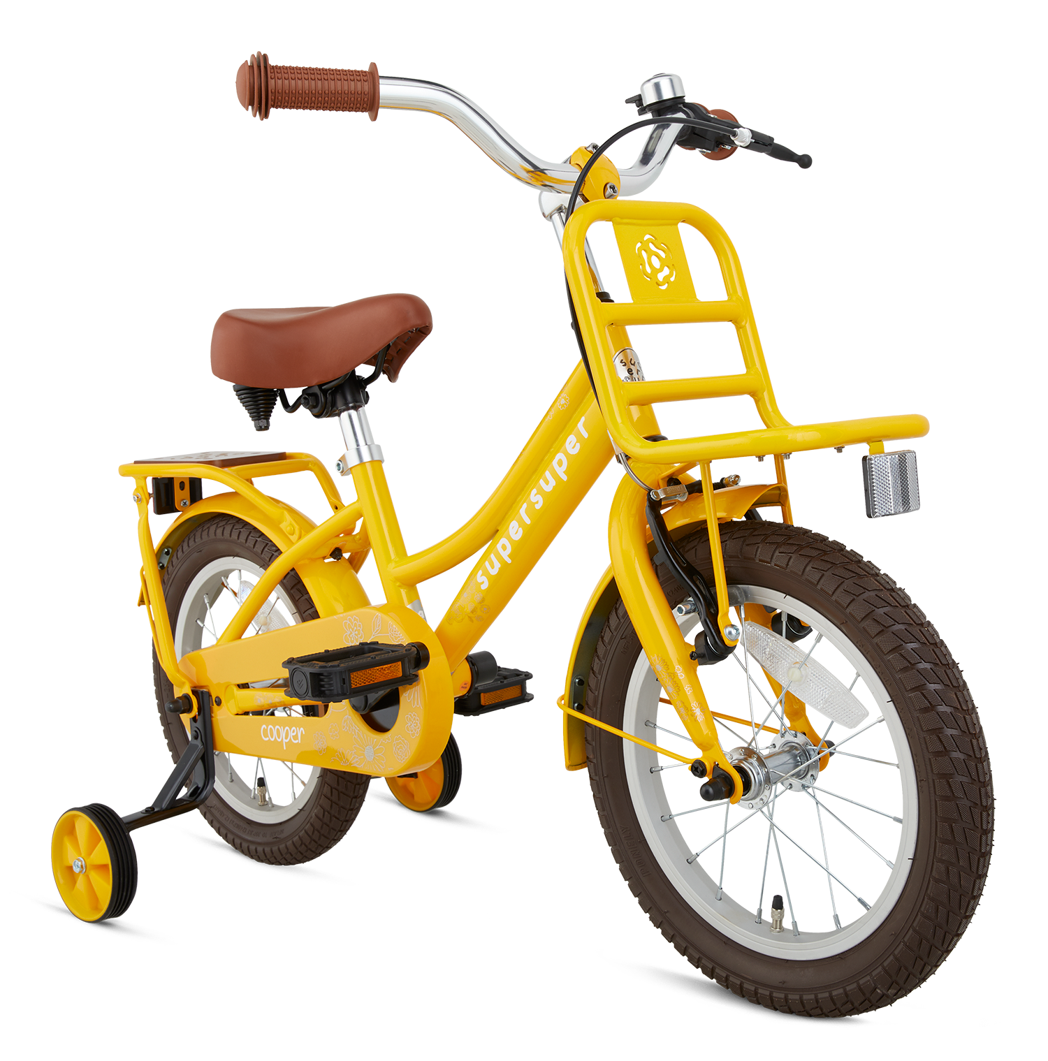 Supersuper Meisjesfiets cooper bamboo 14 staal geel