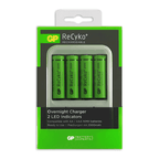 Batterijlader + oplaadbare AA-batterijen 2000mAh NiMH 4PK