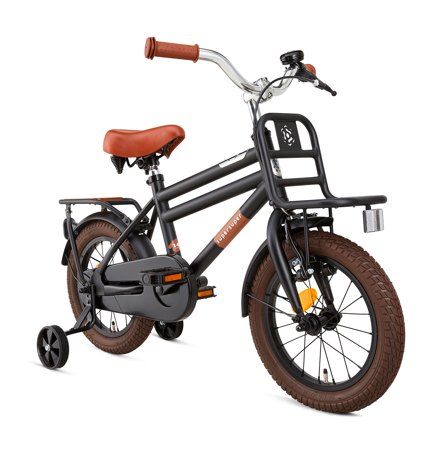 Supersuper Jongensfiets cooper bamboo 14 staal zwart