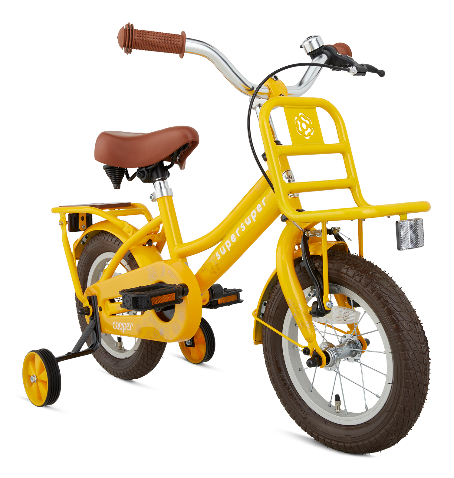 Supersuper Meisjesfiets cooper bamboo 12 staal geel