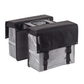Bagoo Tas M Bisonyl dubbel zwart/zilver. afmeting: (2x) 36x32x15cm. totaal inhoud 34L