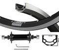 Kgs Voorwiel 28 inch (622) velg ryde zac 19 zilver zwart vaste as