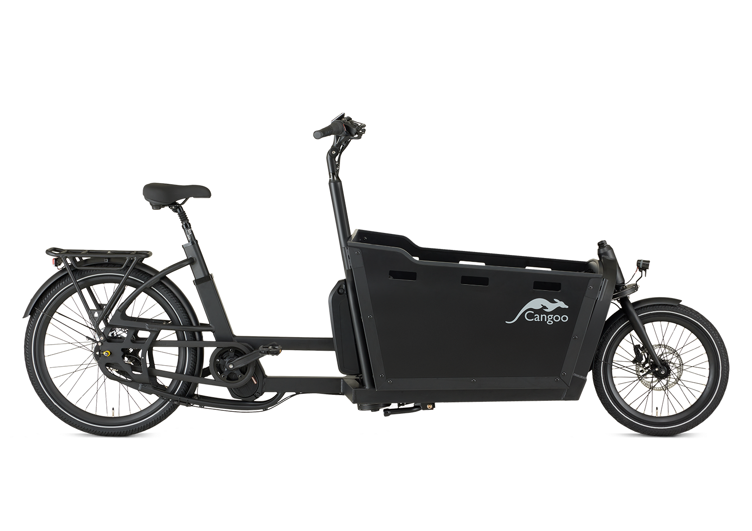 Cangoo - bakfiets - bakfiets cangoo buzz :: zwart - zwart :: 26 inch - aluminium - zwart