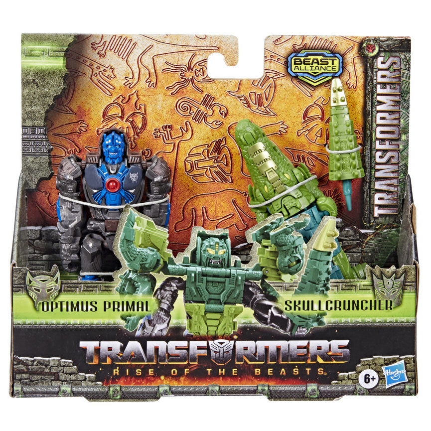 Hasbro Transformers Rise of the Beasts Combiner Actiefiguren Optimus Primal & Skullcruncher
