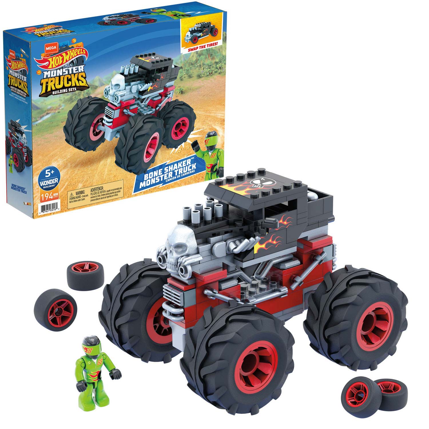 Hot Wheels Mega Building Sets Monster Bone Shaker, 194dlg.