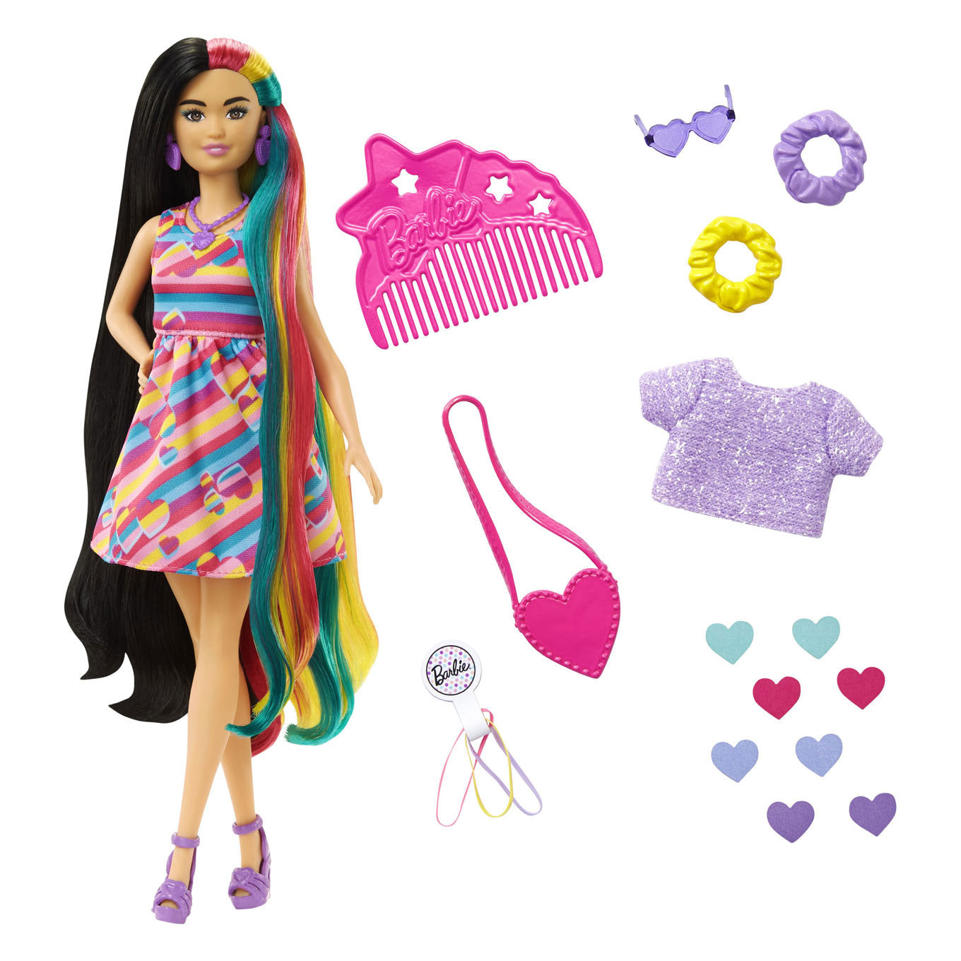 Mattel - 16 delig Barbie Totally Hair Doll 3 - Hearts