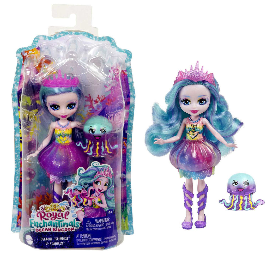 Mattel - - - Royal Enchantimals Pop Ocean Kingdom Jellyfish Stingley