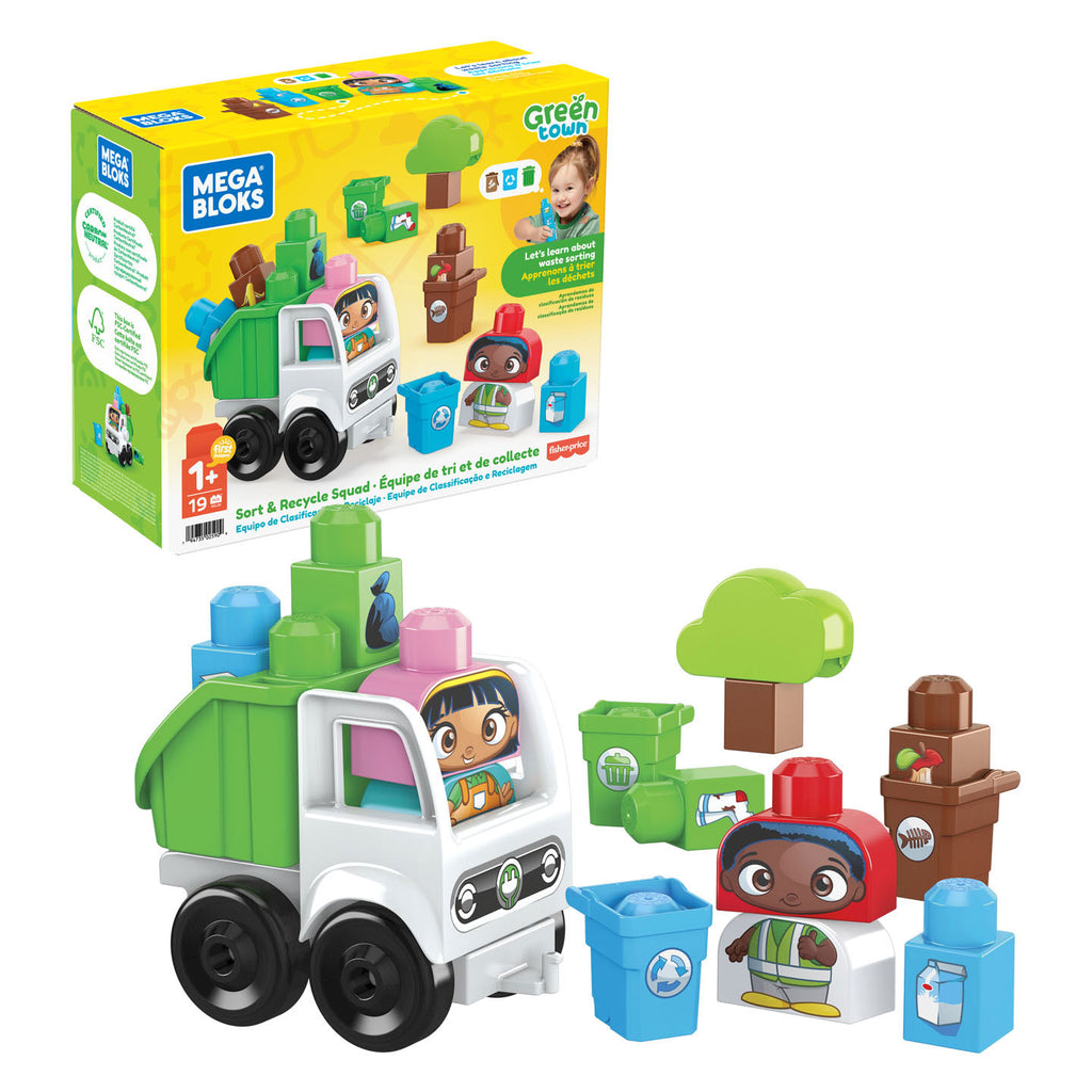 Mega Bloks Green Town Sorteeren Recyclebrigade, 25dlg.