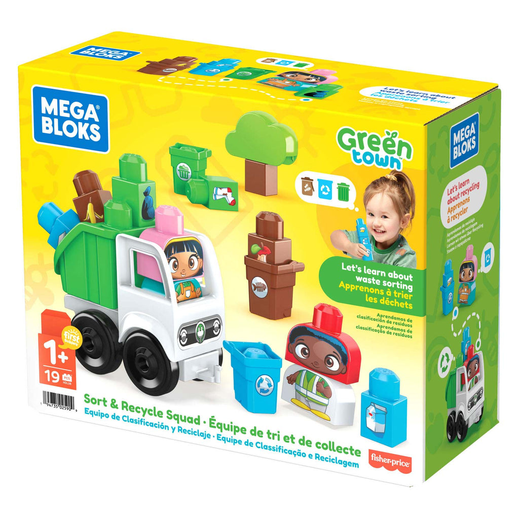 Mega Bloks Green Town Sorteeren Recyclebrigade, 25dlg.
