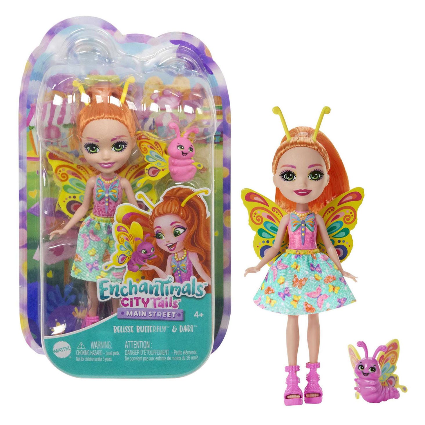 Mattel Enchantimals City Tails Pop Belisse Vlinder en Dart