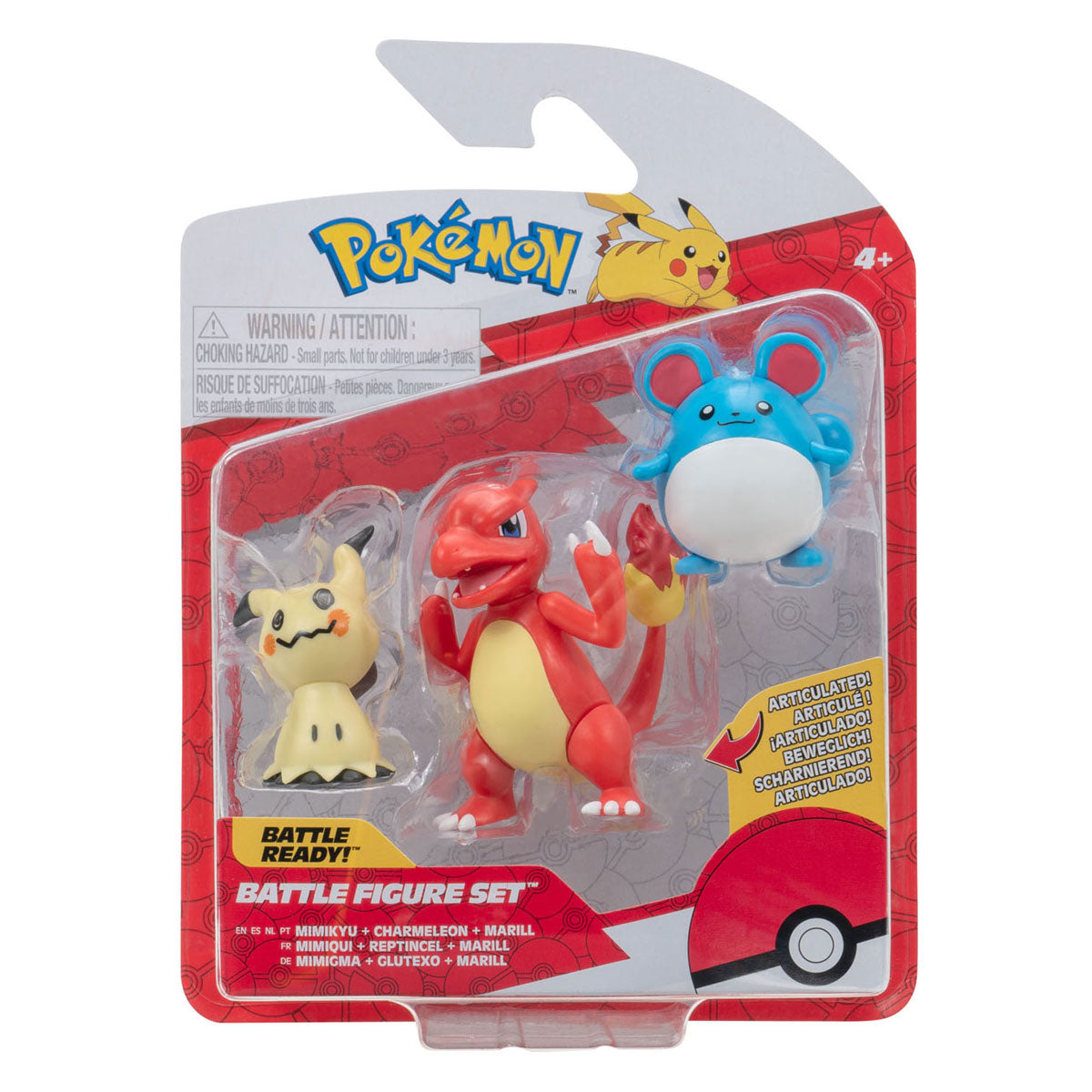 Boti Battle Figure Speelset Marill, Mimikyu, Charmeleon