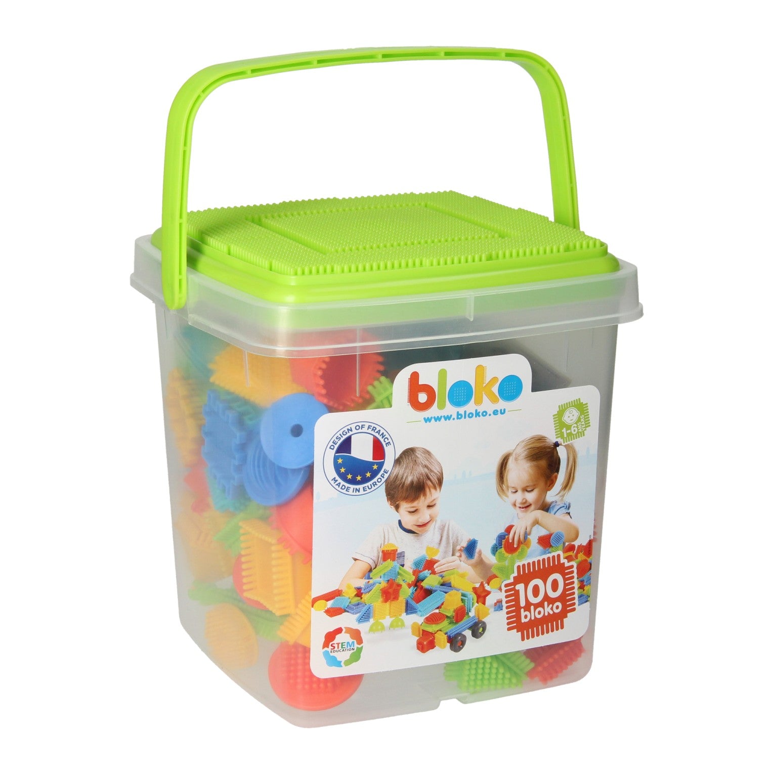 Boti bloko nopper bouwblokken roze, 100dlg.