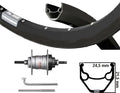 Kgs Achterwiel 28 inch (622) velg zac2000 zwart/zwart nexus 3 rollerbr