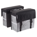 Bagoo Tas L Bisonyl dubbel zwart/zilver. afmeting: (2x) 40x34x17cm. totaal inhoud 46L