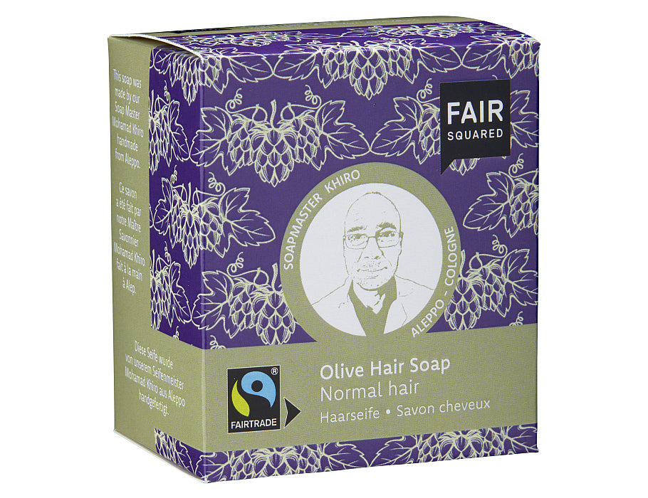 fair squared shampooblok - normaal haar - olijf - 2 stuks à 80 gram.