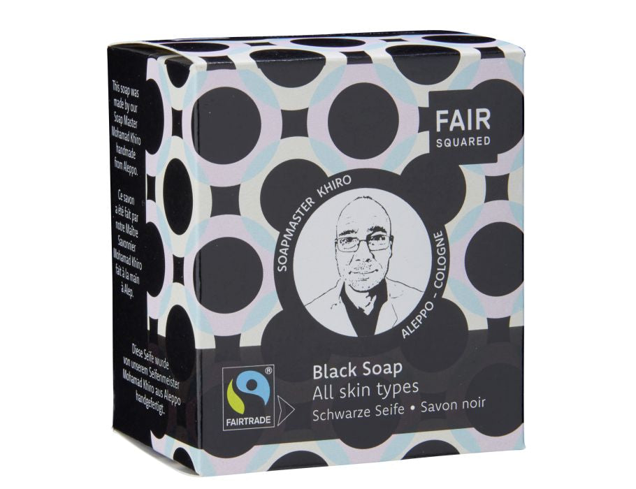 fair squared zeepblok - black soap
