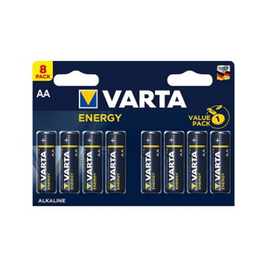 Varta Energy alkaline batterijen AA blister per 8. (hangverpakking)