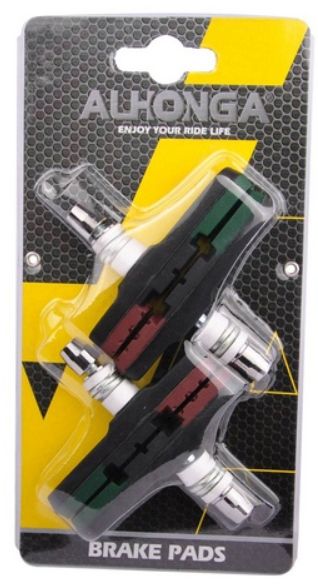 Alhonga v-brake remblok 4 stuks inbus 72 mm blister 2811604 zw/gr/brui