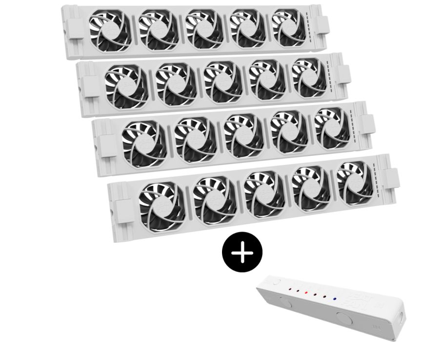 Heatfan 5 - radiatorventilator quattro - wit + touch sensor