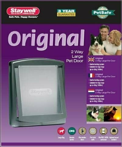 Petsafe Hondenluik large zilver / tranparant