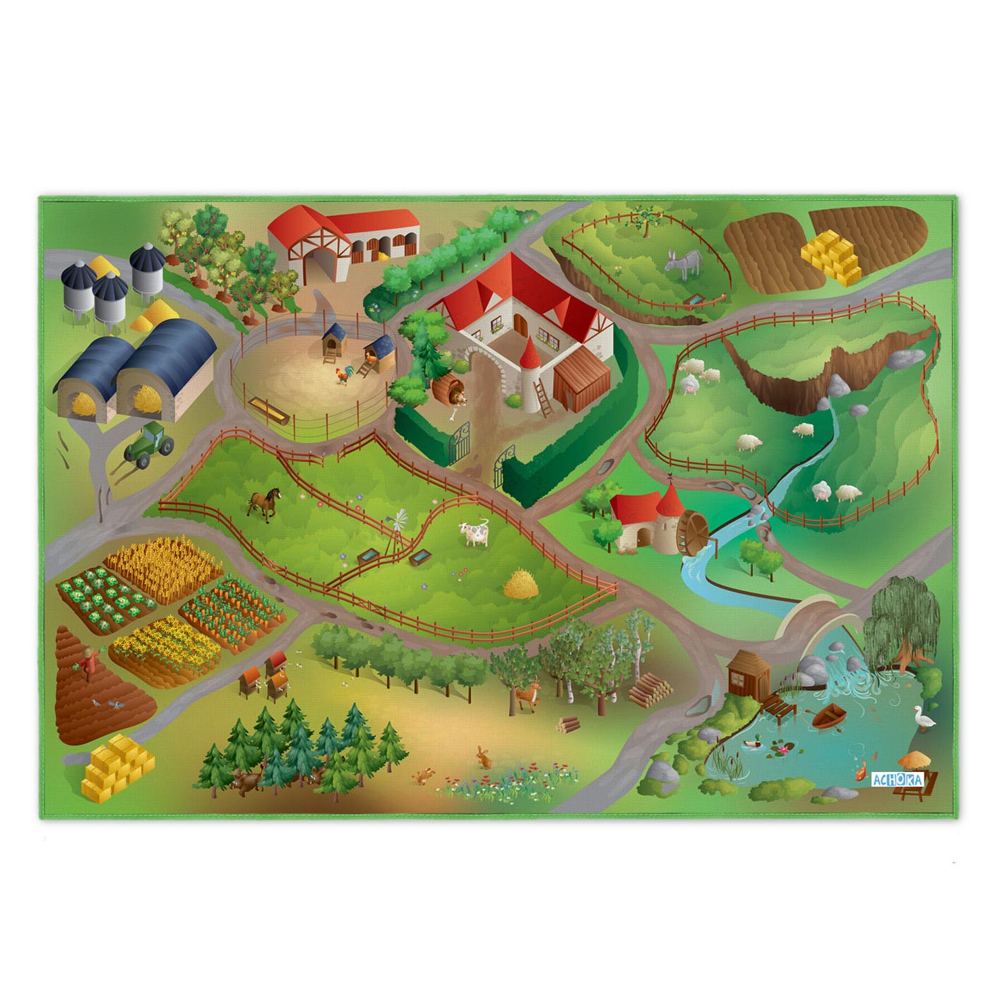 Achoka Speelkleed Boerderij, 100x150cm