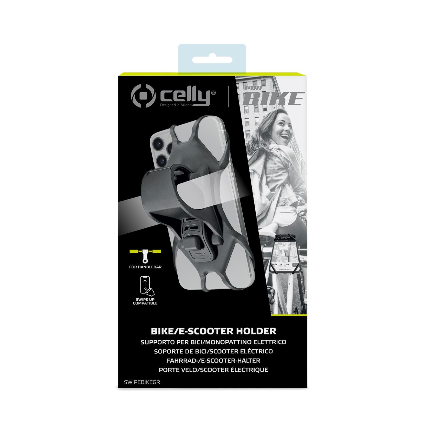 Celly Fietshouder Swipebike grijs