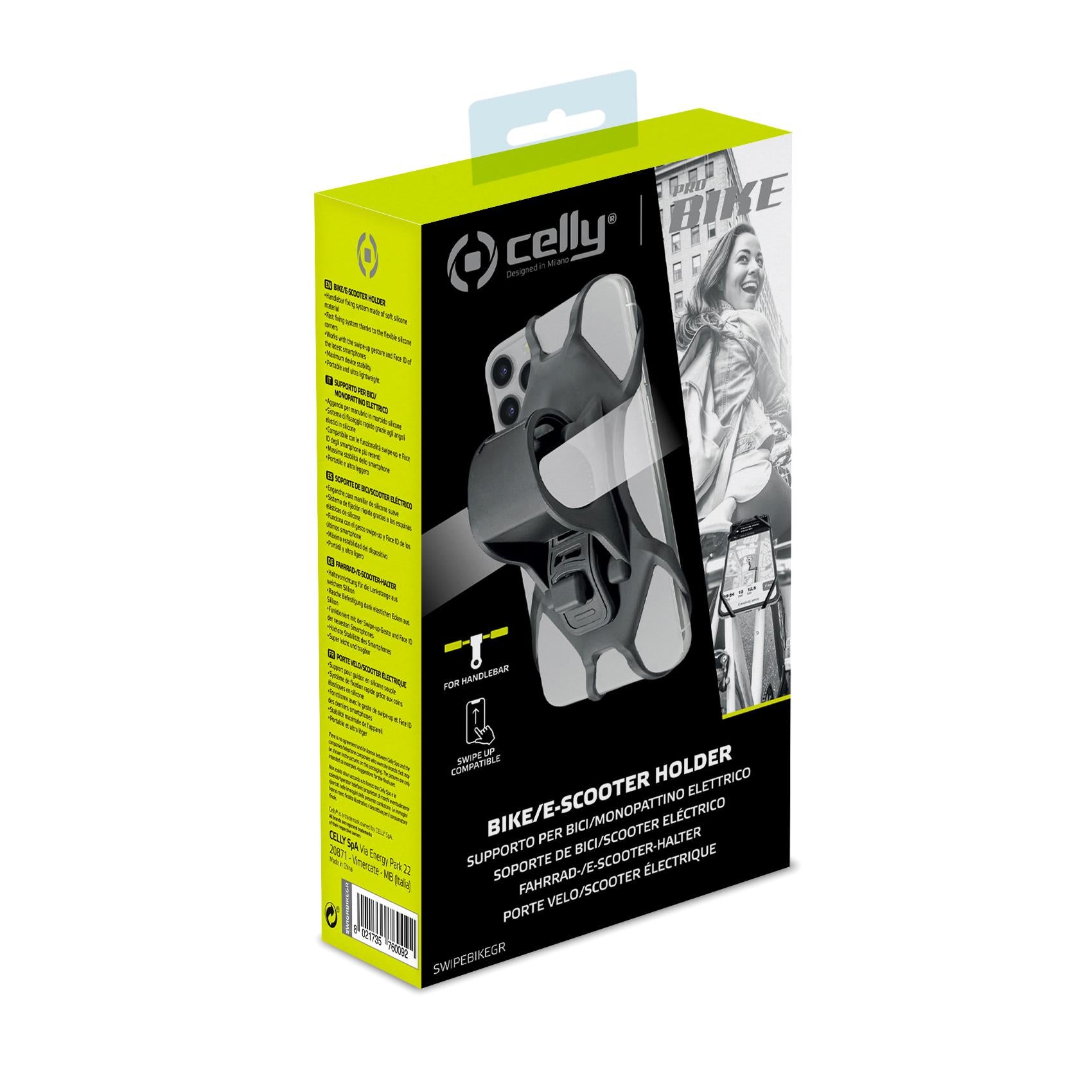 Celly Fietshouder Swipebike grijs