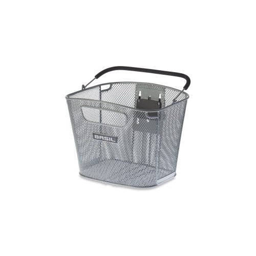 BASIL Bold fietsmand afneembaar silver