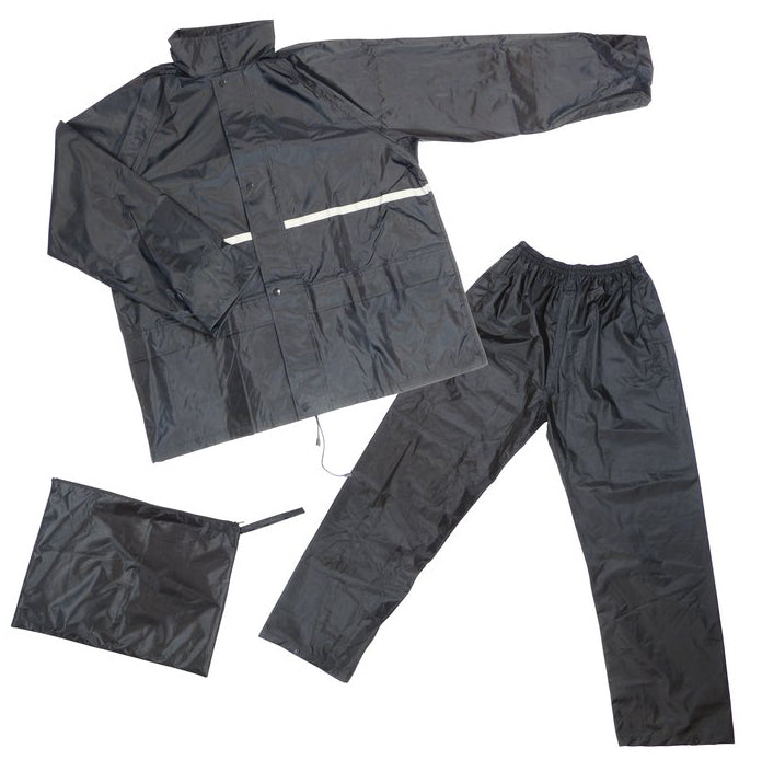 Dresco Regenpak Large zwart met reflectie