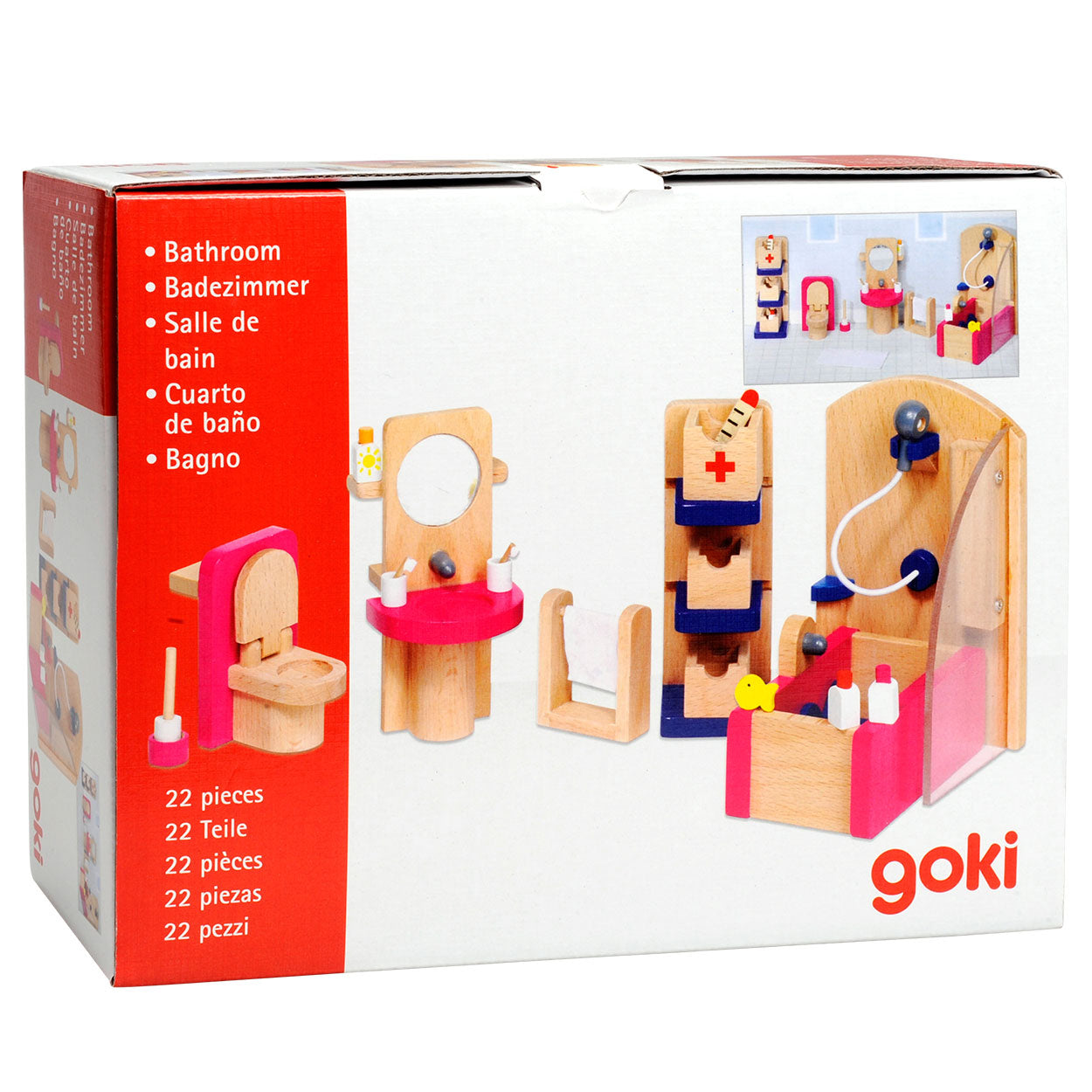 Goki Poppenhuis Meubeltjes Badkamer