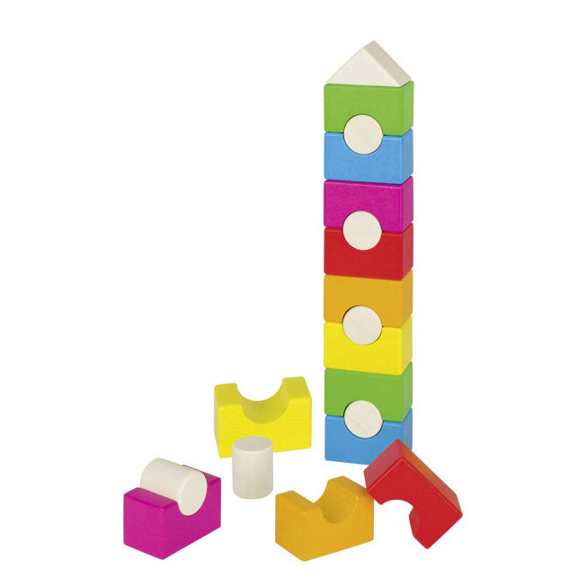 Goki Stapelblokken Regenboog, 19dlg.