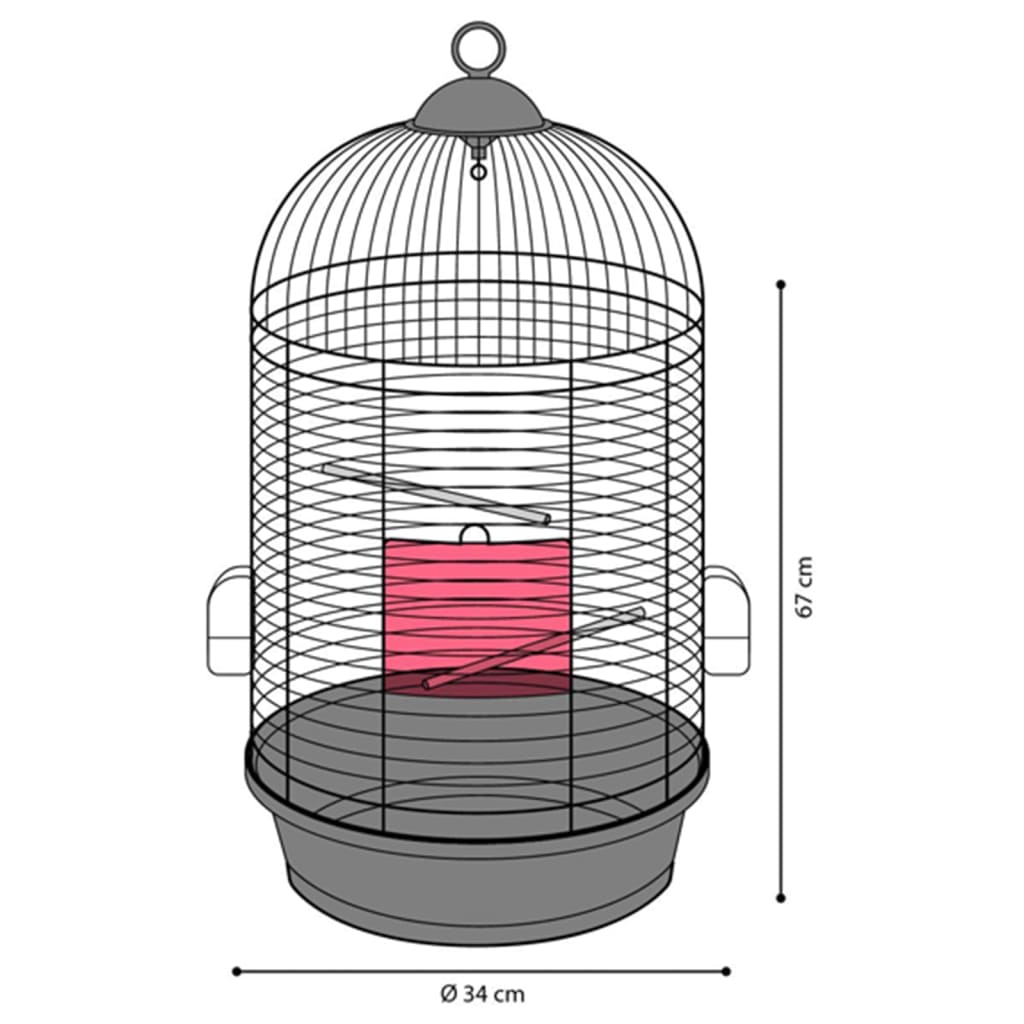 FLAMINGO FLAMINGO Parkietenkooi Sanna 2 34x34x67 cm zwart